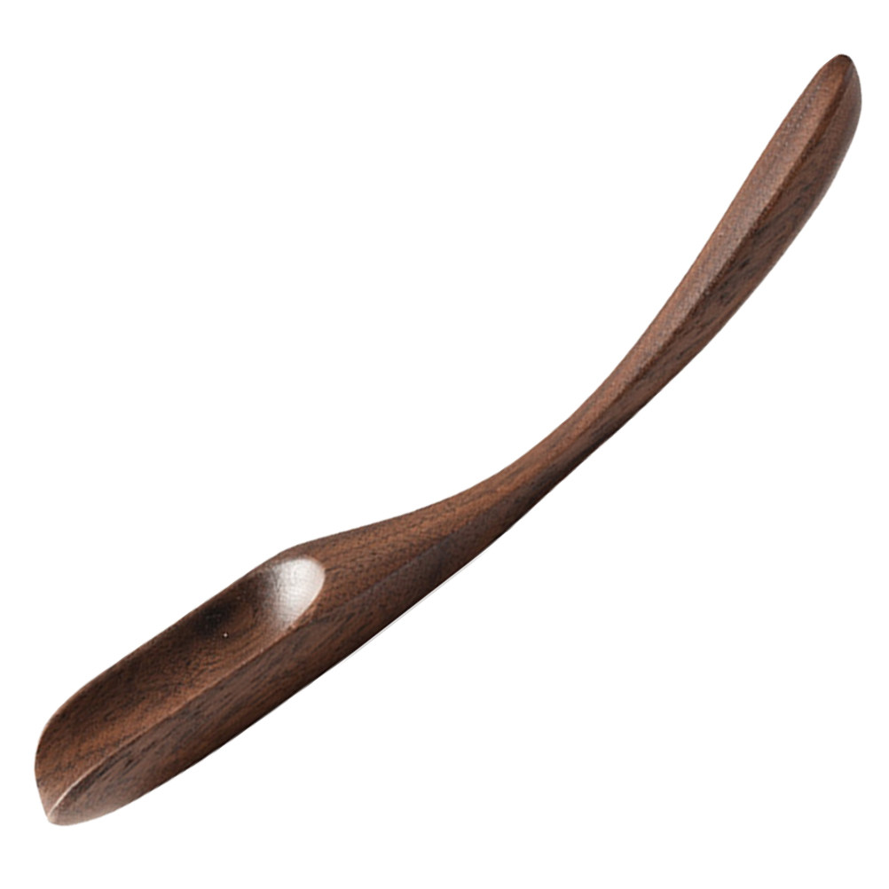 Coffee Tea Leaf And Bean - Wooden Tea Scoop Natural Walnut Wood