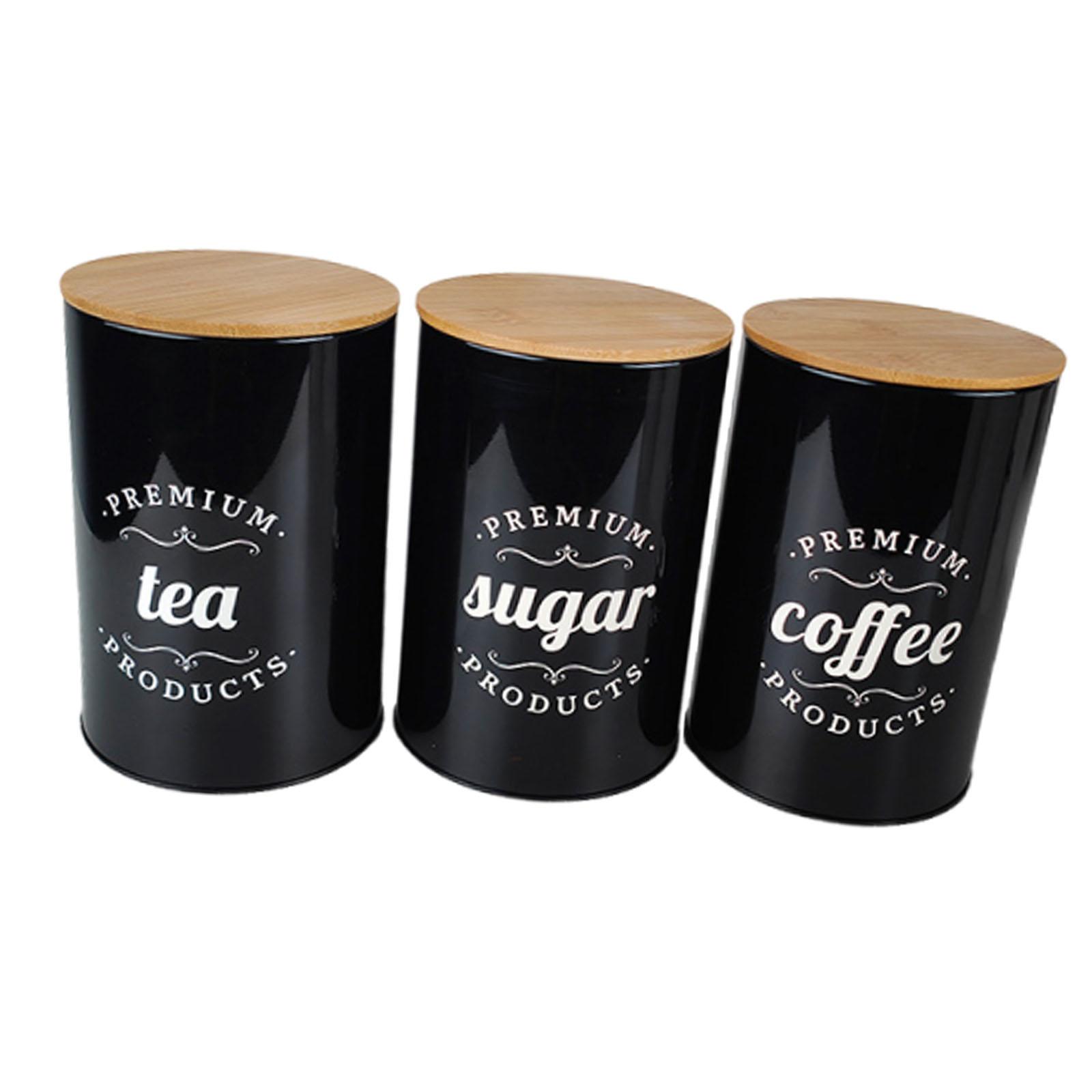 Coffee Tea Sugar Container Set - Tinplate Coffee Tea Sugar Storage Jars