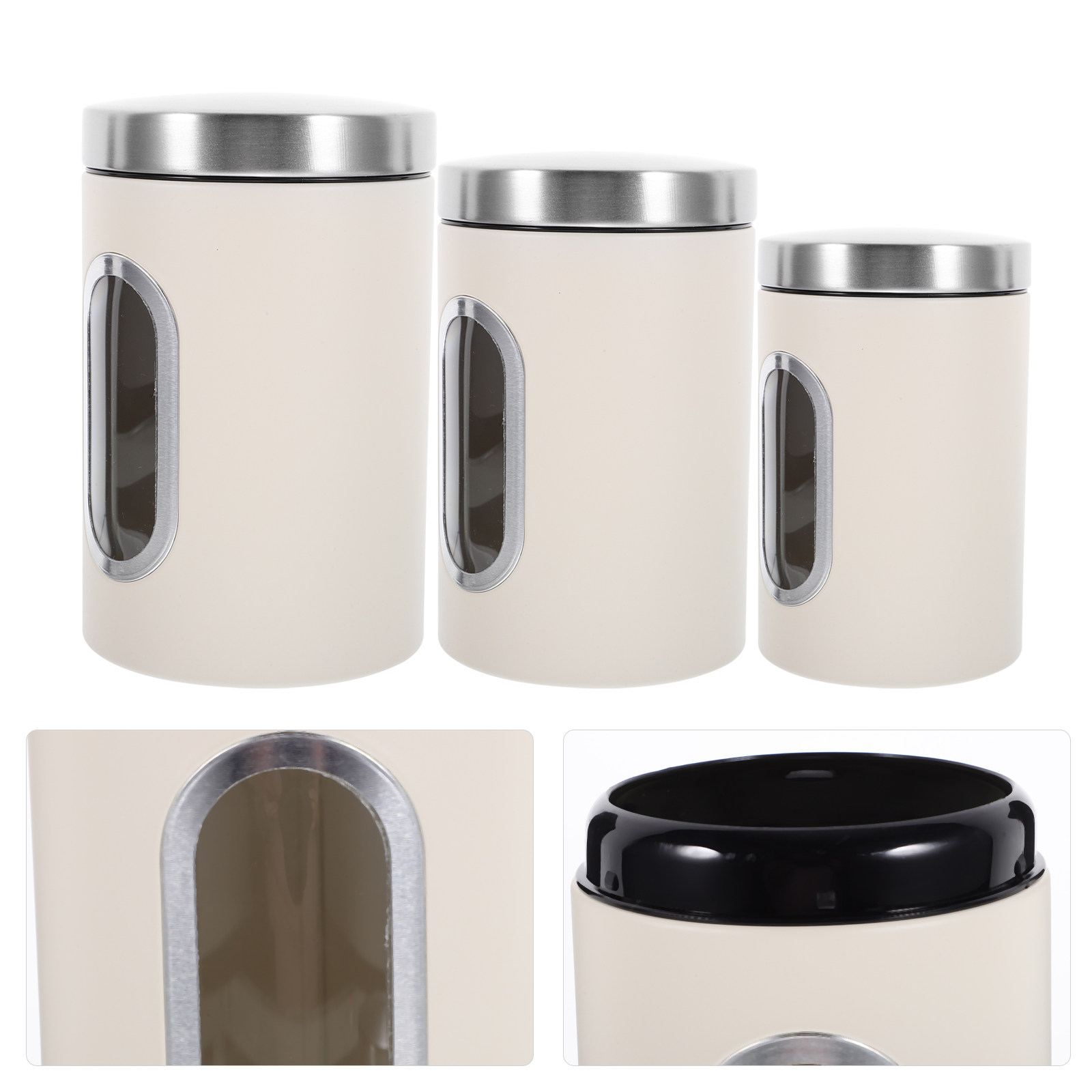 Coffee Tea Sugar Container Set - 3Pcs Storage Jar Set Airtight Tea