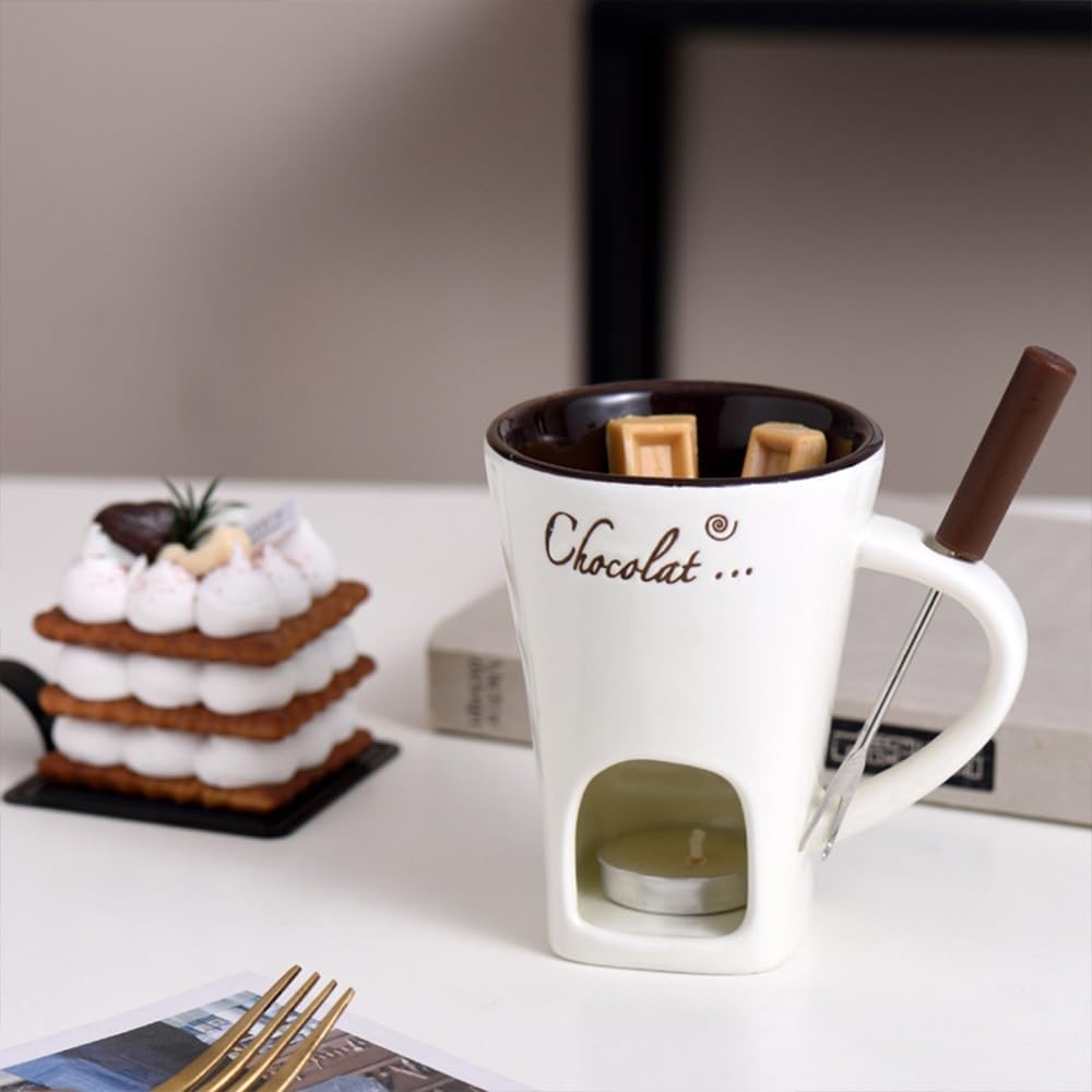 Espresso Cup Saucer - Chocolate Fondue Cup Creative Design Candle