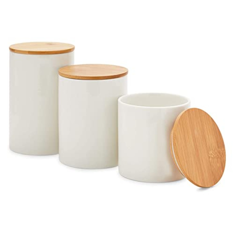 Coffee Tea Sugar Container Set - Ceramic Canisters - Coffee Canisters with