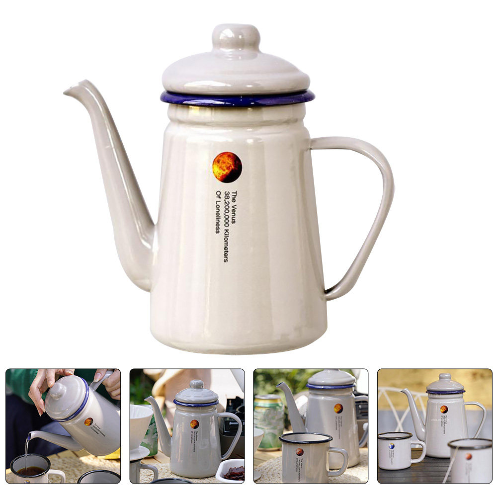 Water Tea And Coffee - Handled Enamel Coffee Pot Hand-Made Household