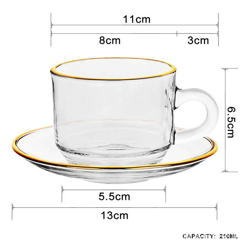 Golden edge Glass Coffee Cups, - Espresso Cup Saucer reseña y precio