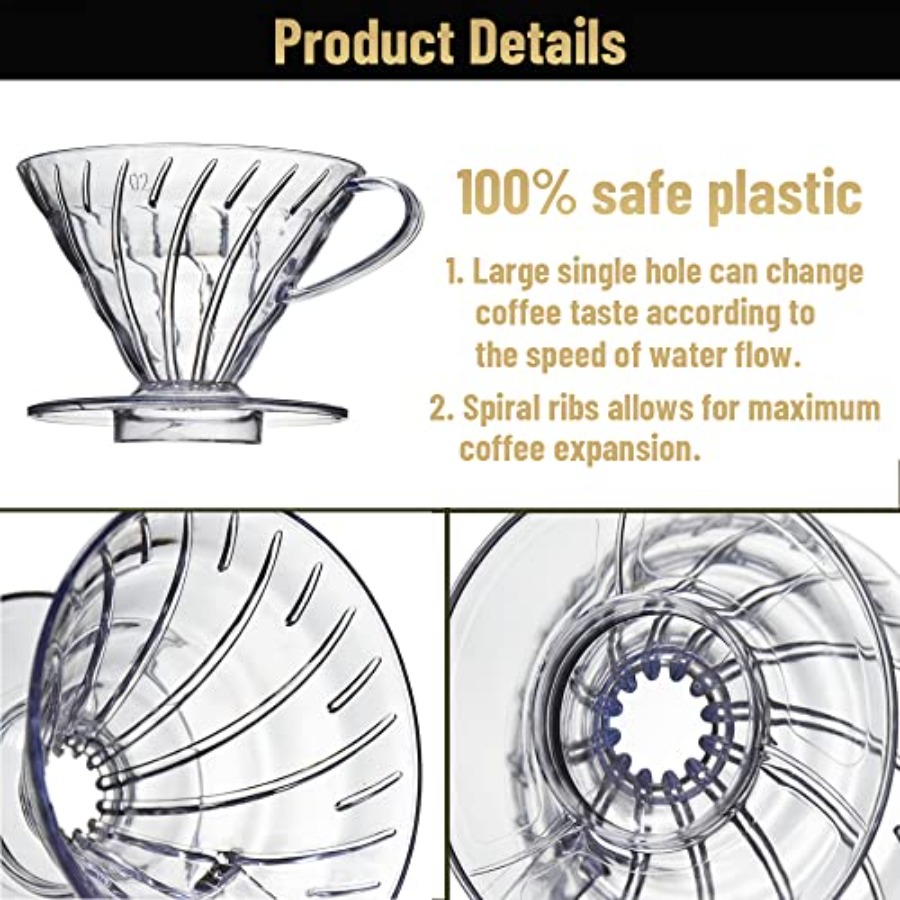 V 02 60° Cone Plastic Coffee D - Coffee Dripper V60 reseña y precio