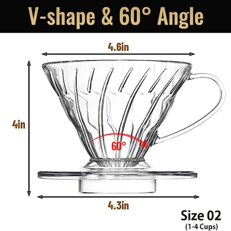 V 02 60° Cone Plastic Coffee D - Coffee Dripper V60 reseña y precio