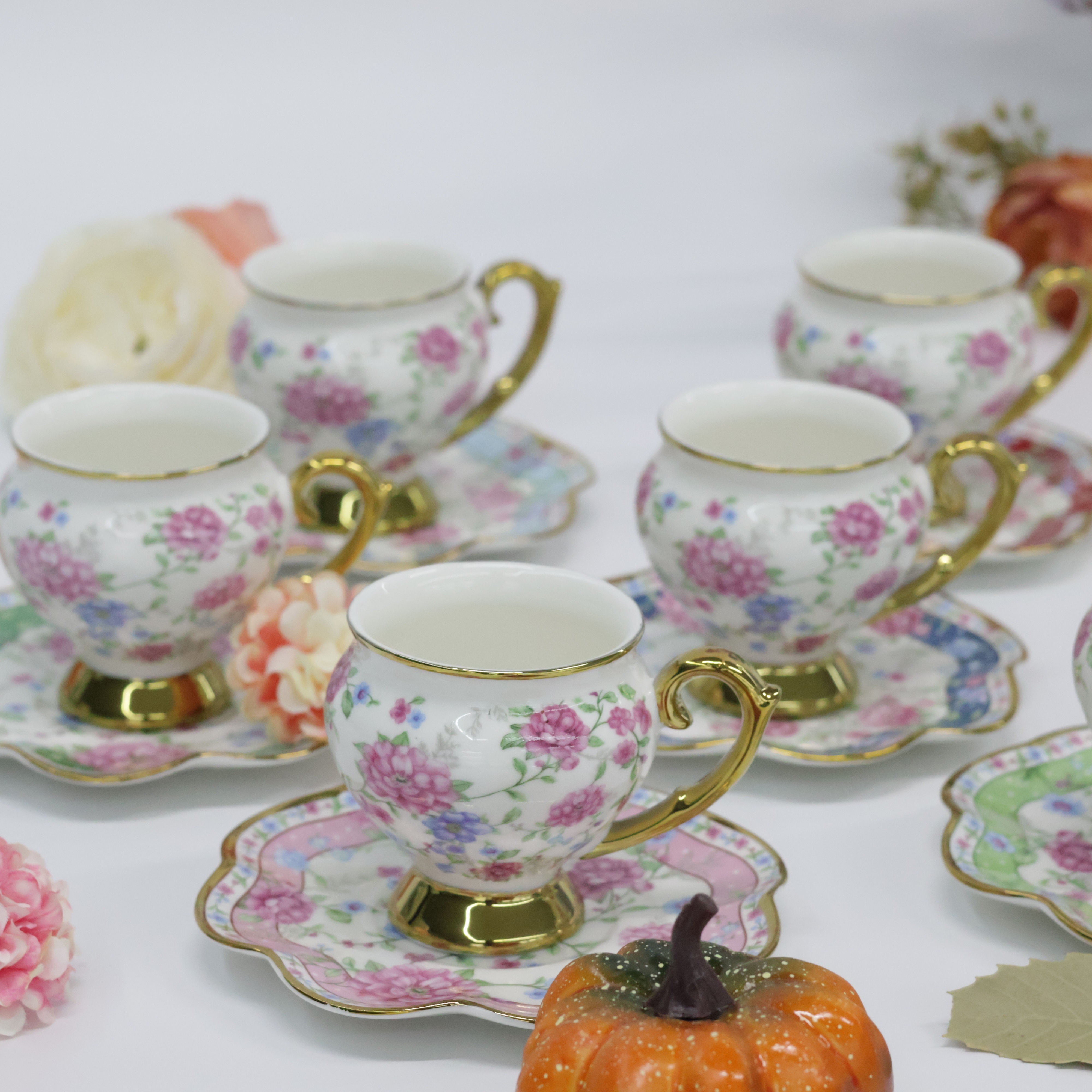 Six cups and six plates of Eur - Espresso Cup Saucer reseña y precio