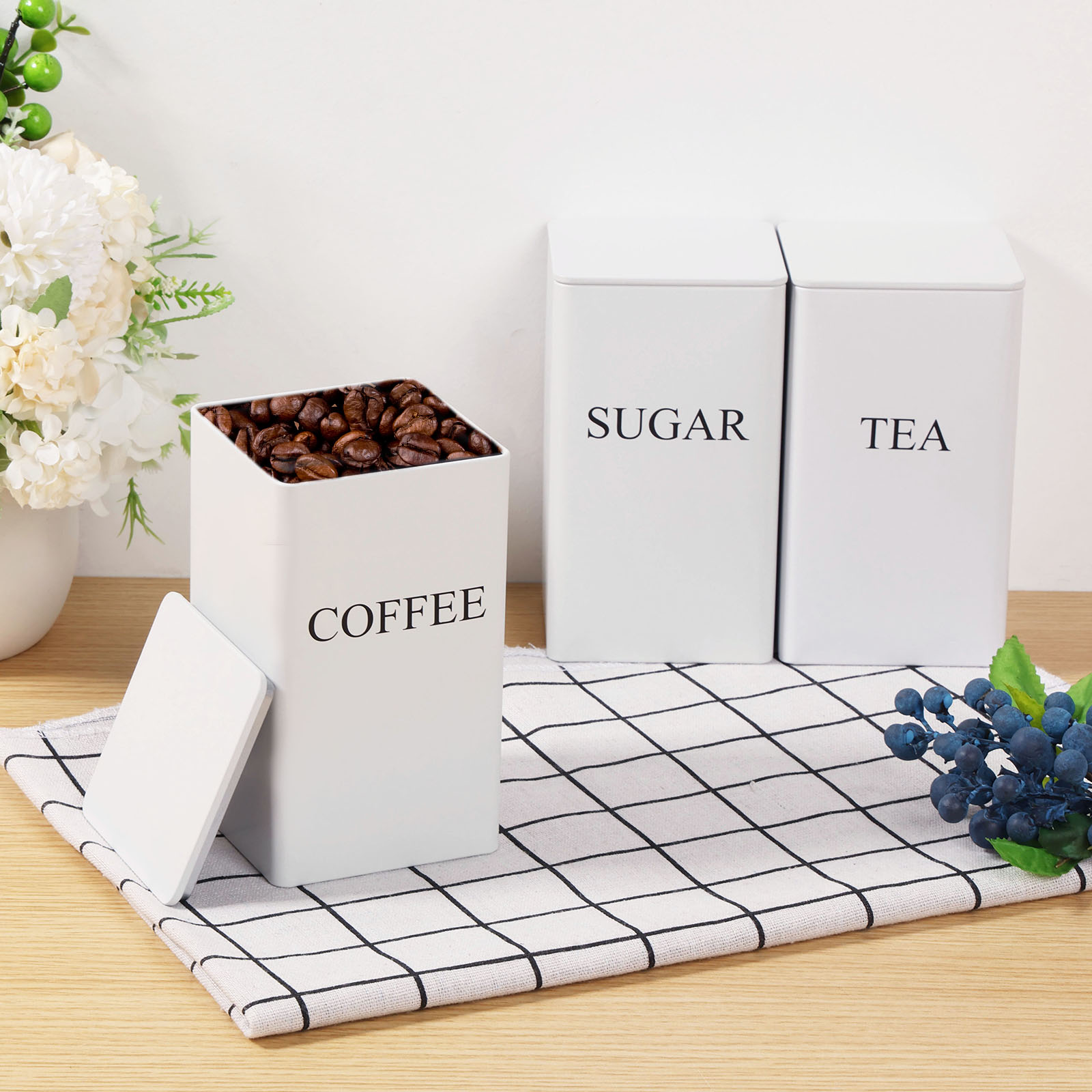 3Pcs Coffee Bean Storage Canis - Coffee Tea Sugar Container Set reseña y precio