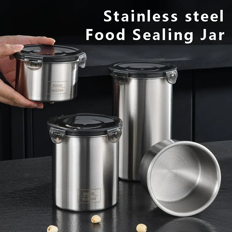 Stainless Steel Food Container - Coffee Tea Leaf And Bean reseña y precio