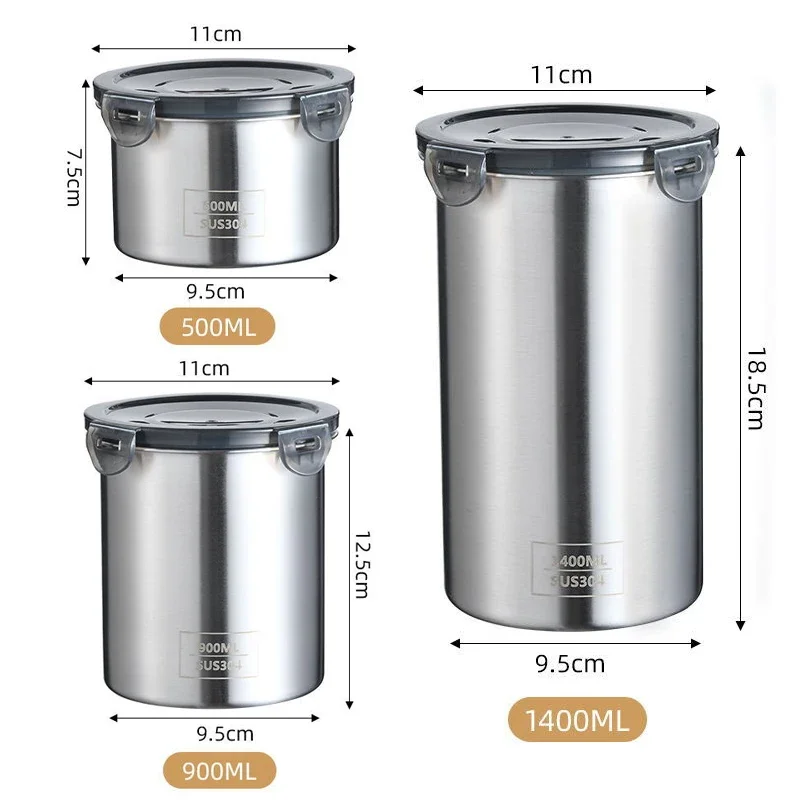 Stainless Steel Food Container - Coffee Tea Leaf And Bean reseña y precio