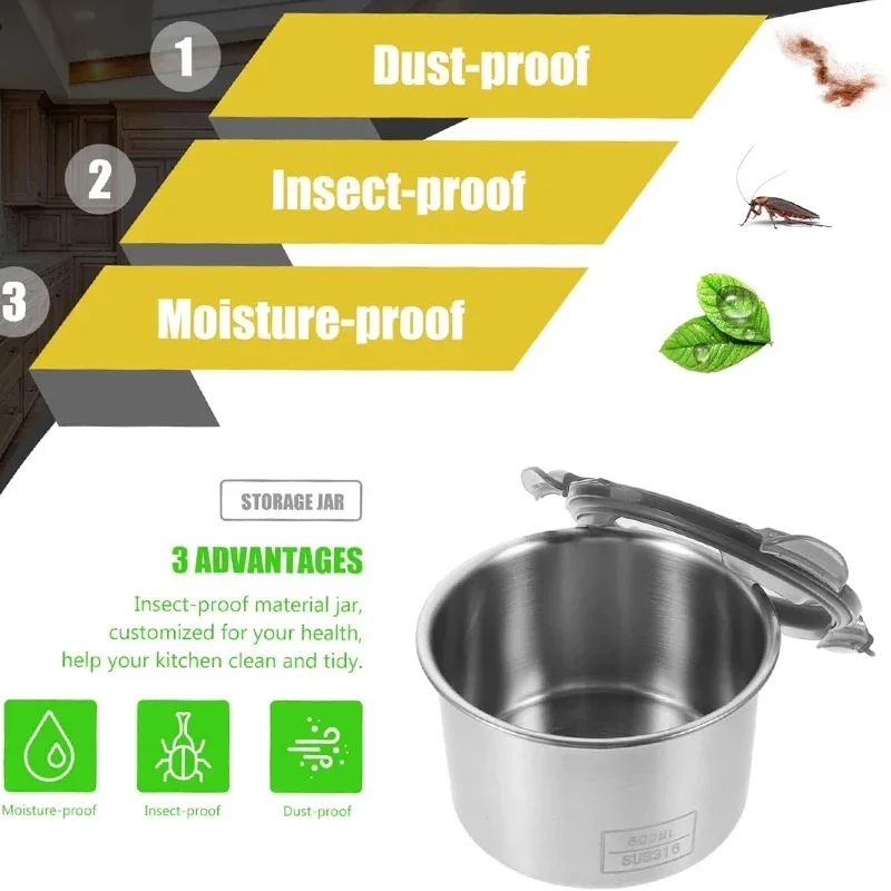 Stainless Steel Food Container - Coffee Tea Leaf And Bean reseña y precio