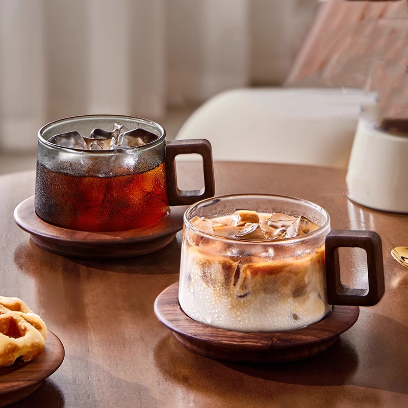 Wood Handle Coffee Mug With Sp - Espresso Cup Saucer reseña y precio
