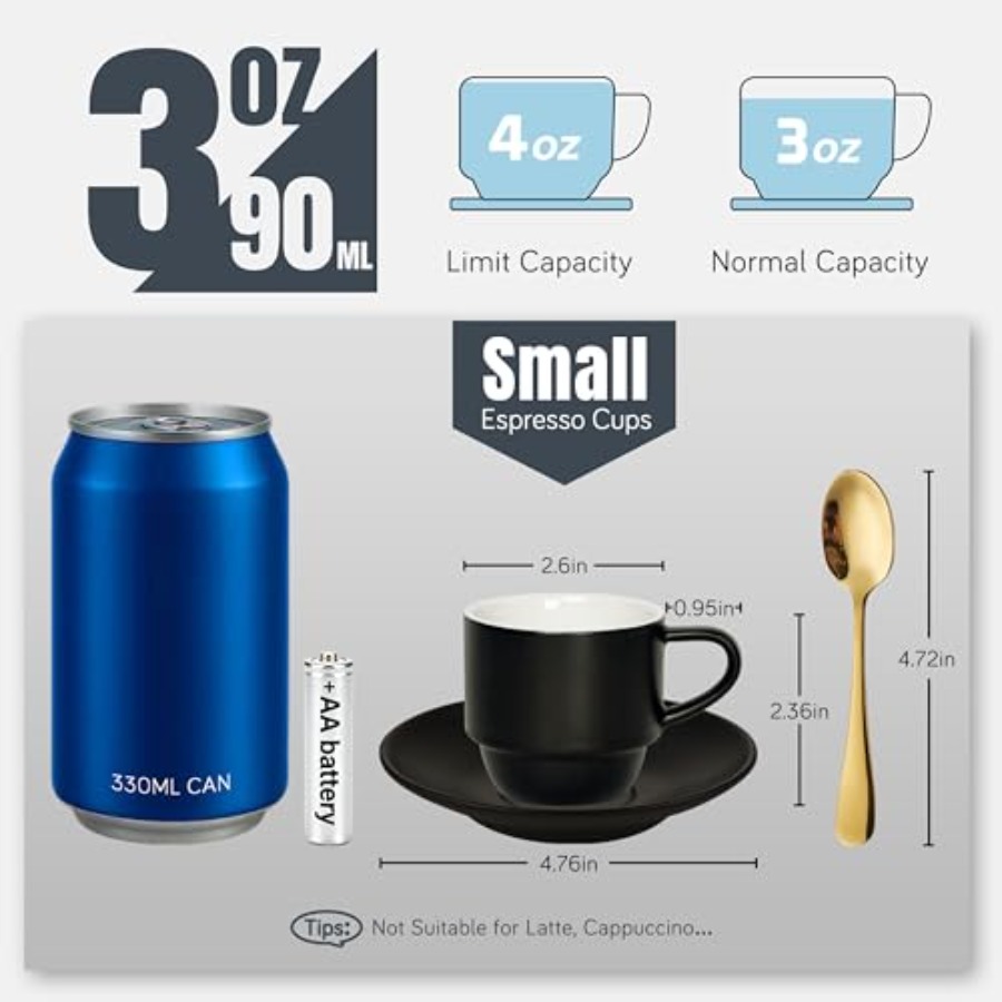 Porcelain 3-Ounce Espresso Cup - Espresso Cup Saucer reseña y precio