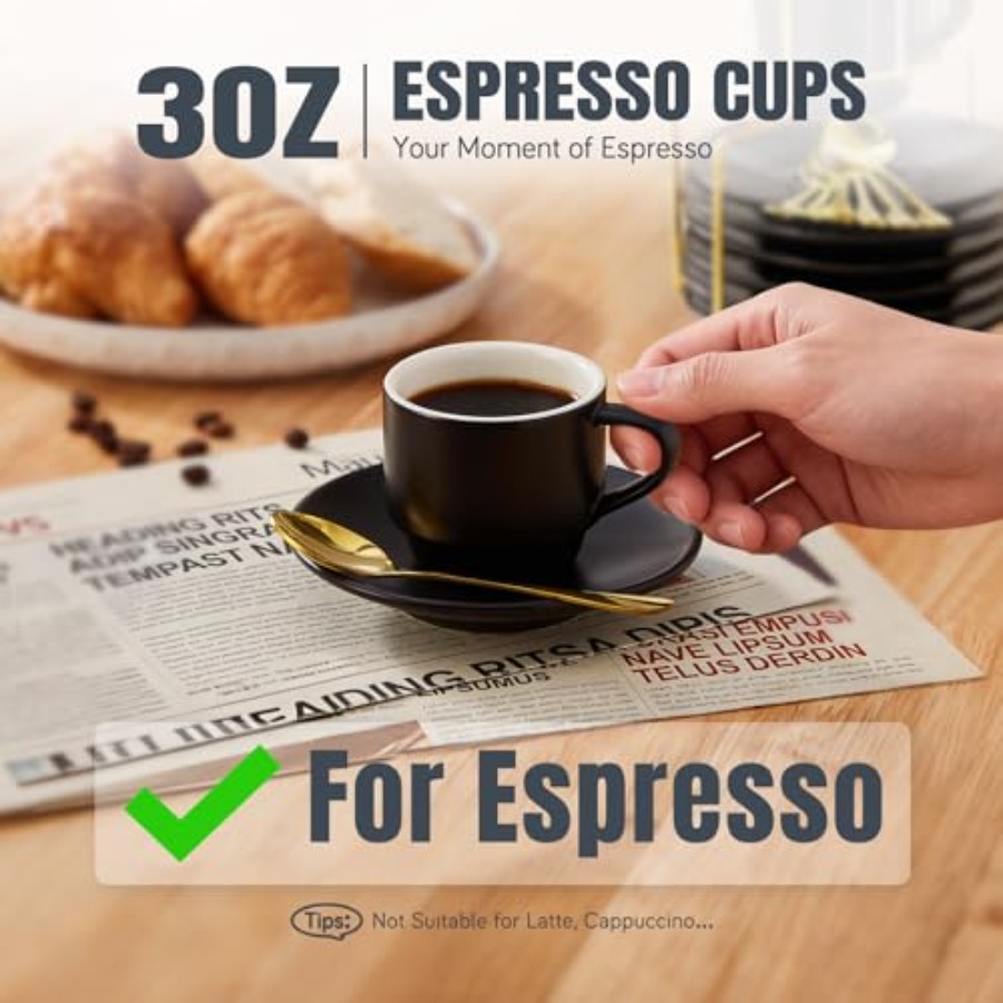 Porcelain 3-Ounce Espresso Cup - Espresso Cup Saucer reseña y precio