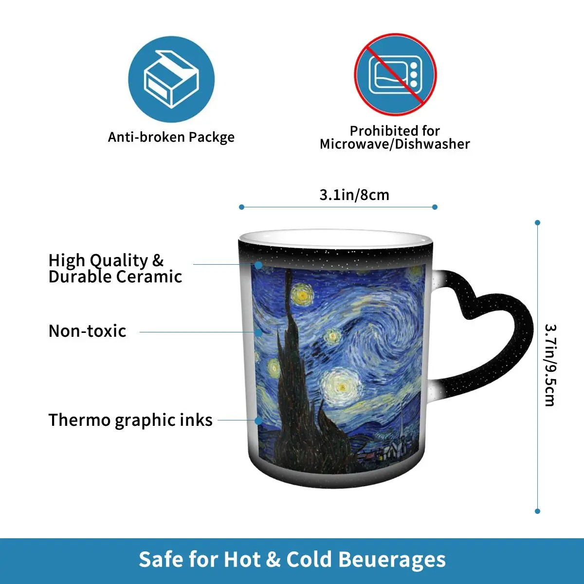 Van Gogh Mug Funny Ceramic Cof - Coffee Tea Van reseña y precio