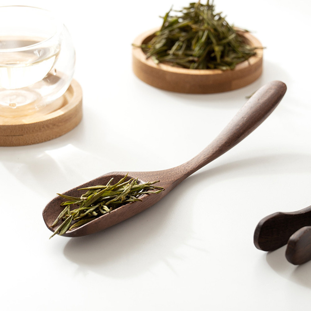 Wooden Tea Scoop Natural Walnu - Coffee Tea Leaf And Bean reseña y precio