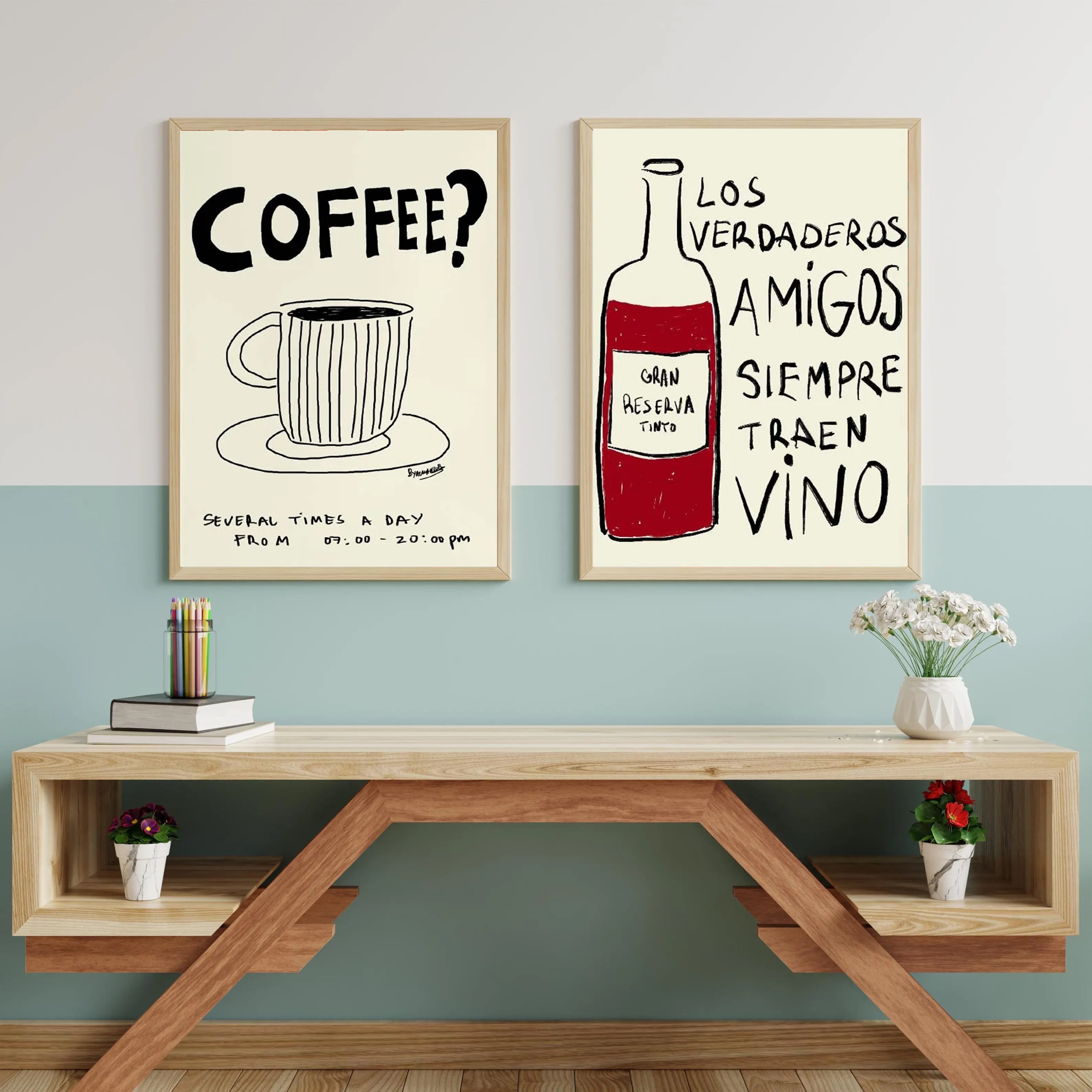 Colorful Drawings Abstract Art - Coffee Tea Drawing reseña y precio