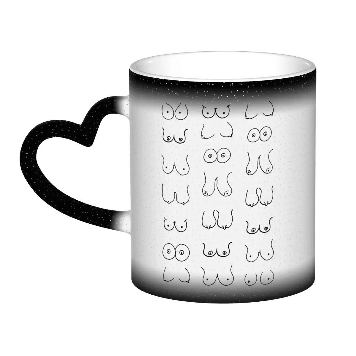 Black And White Tits Drawing M - Coffee Tea Drawing reseña y precio