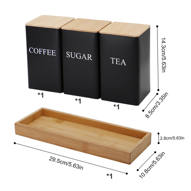 3PCS Set Tea Coffee Sugar Cani - Coffee Tea Sugar Container Set reseña y precio