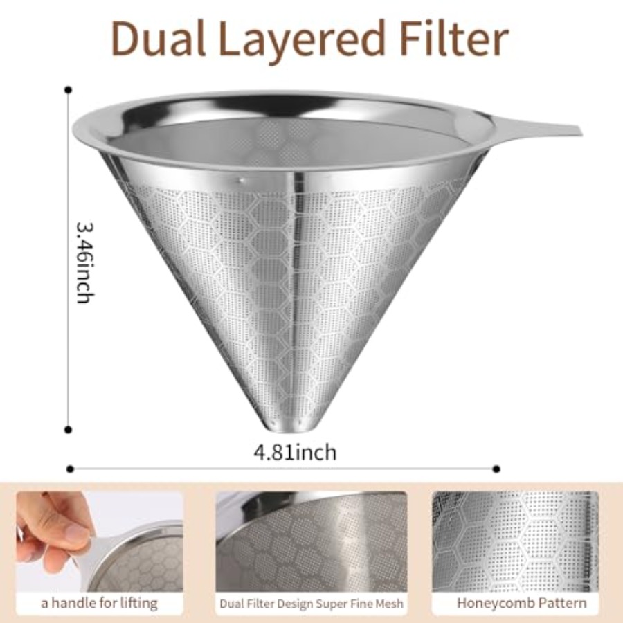 Pour Over Coffee Dripper, Reus - Coffee Dripper V60 reseña y precio