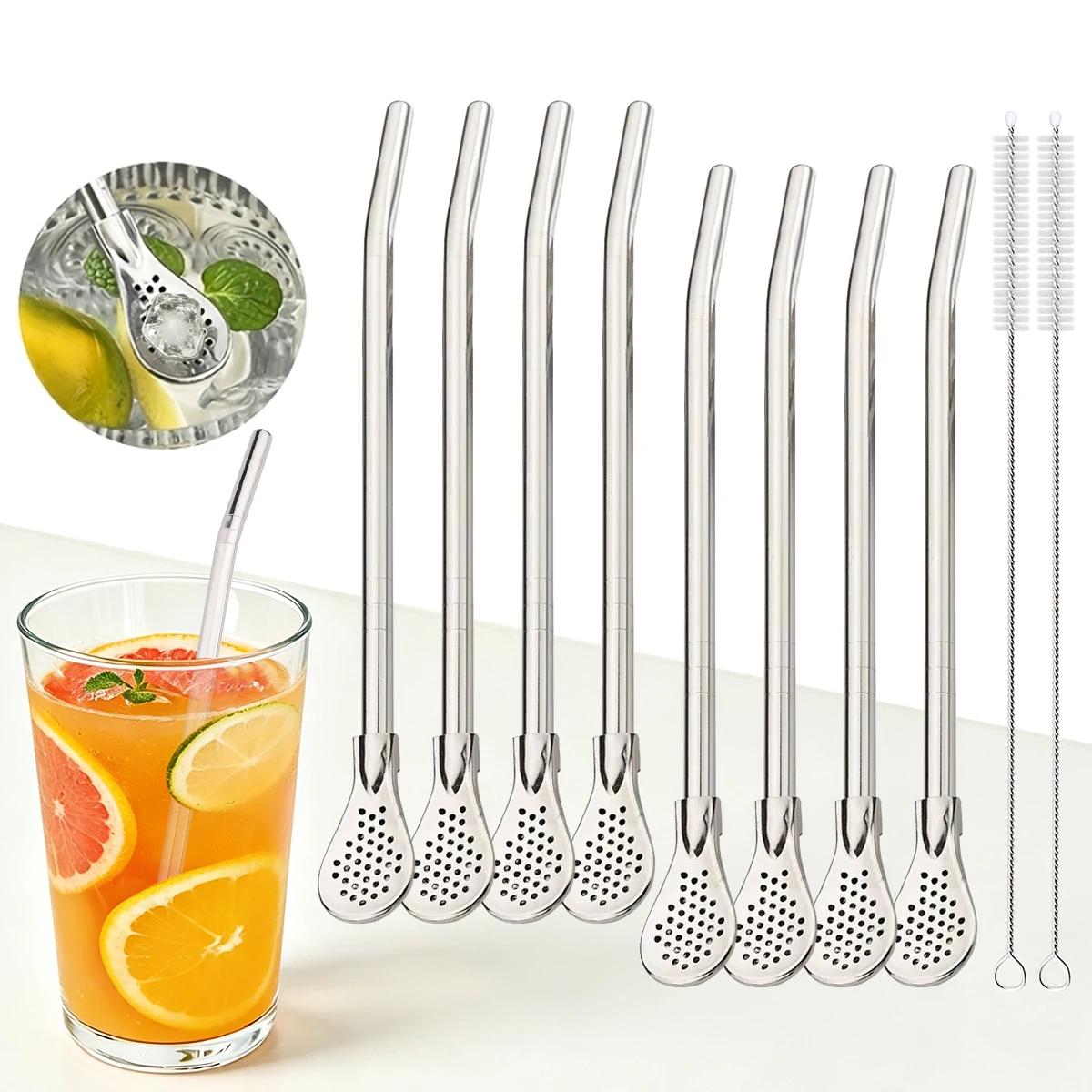 8pcs Filter Tea Straw Spoon Se - Coffee Tea Games reseña y precio