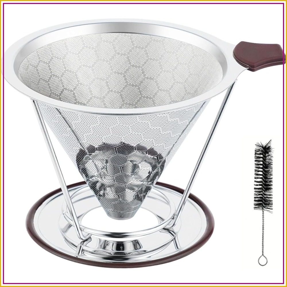 800 Mesh Reusable Pour Over Co - Coffee Dripper V60 reseña y precio
