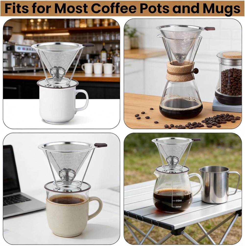 800 Mesh Reusable Pour Over Co - Coffee Dripper V60 reseña y precio