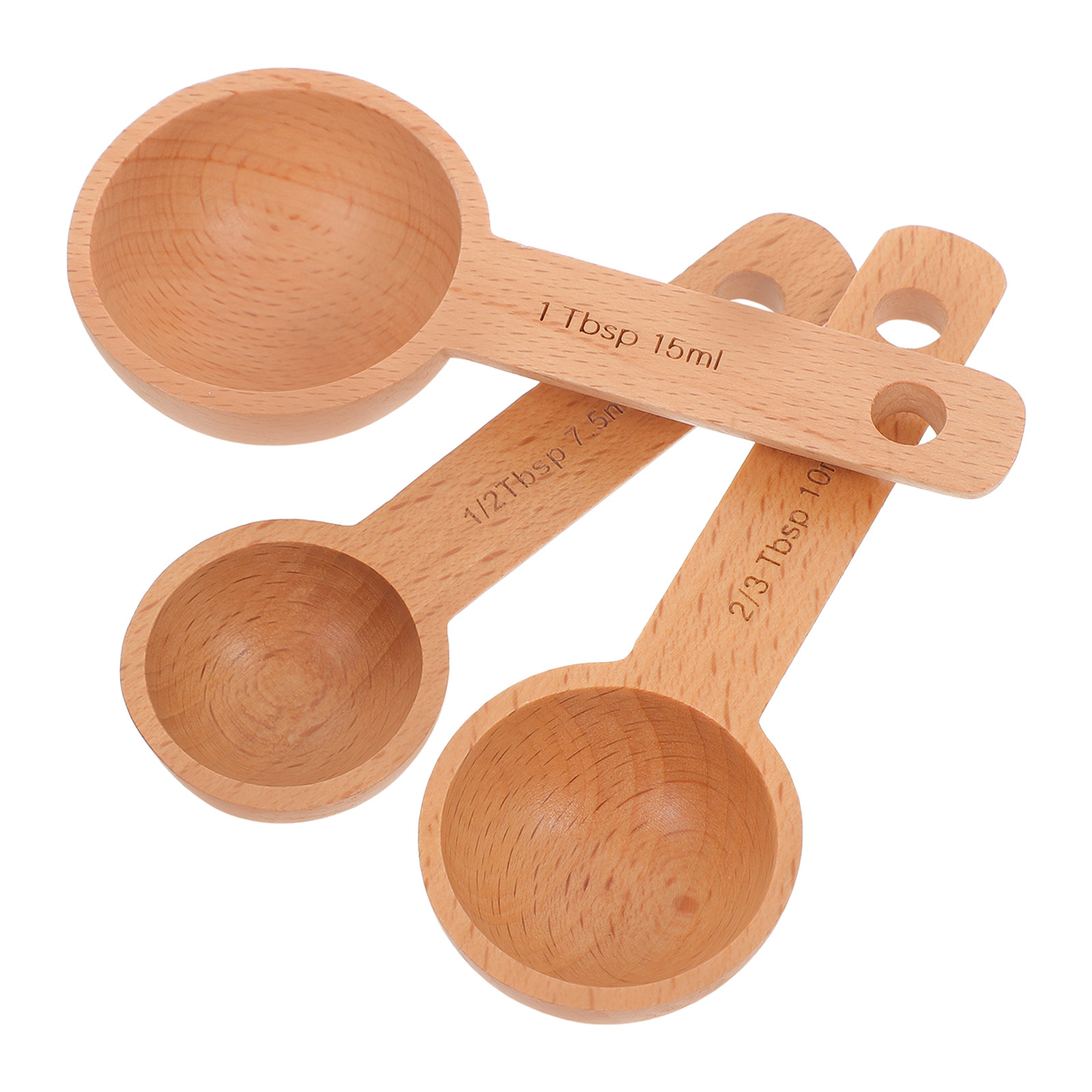3Pcs Wooden Measuring Spoons S - Coffee Tea Leaf And Bean reseña y precio