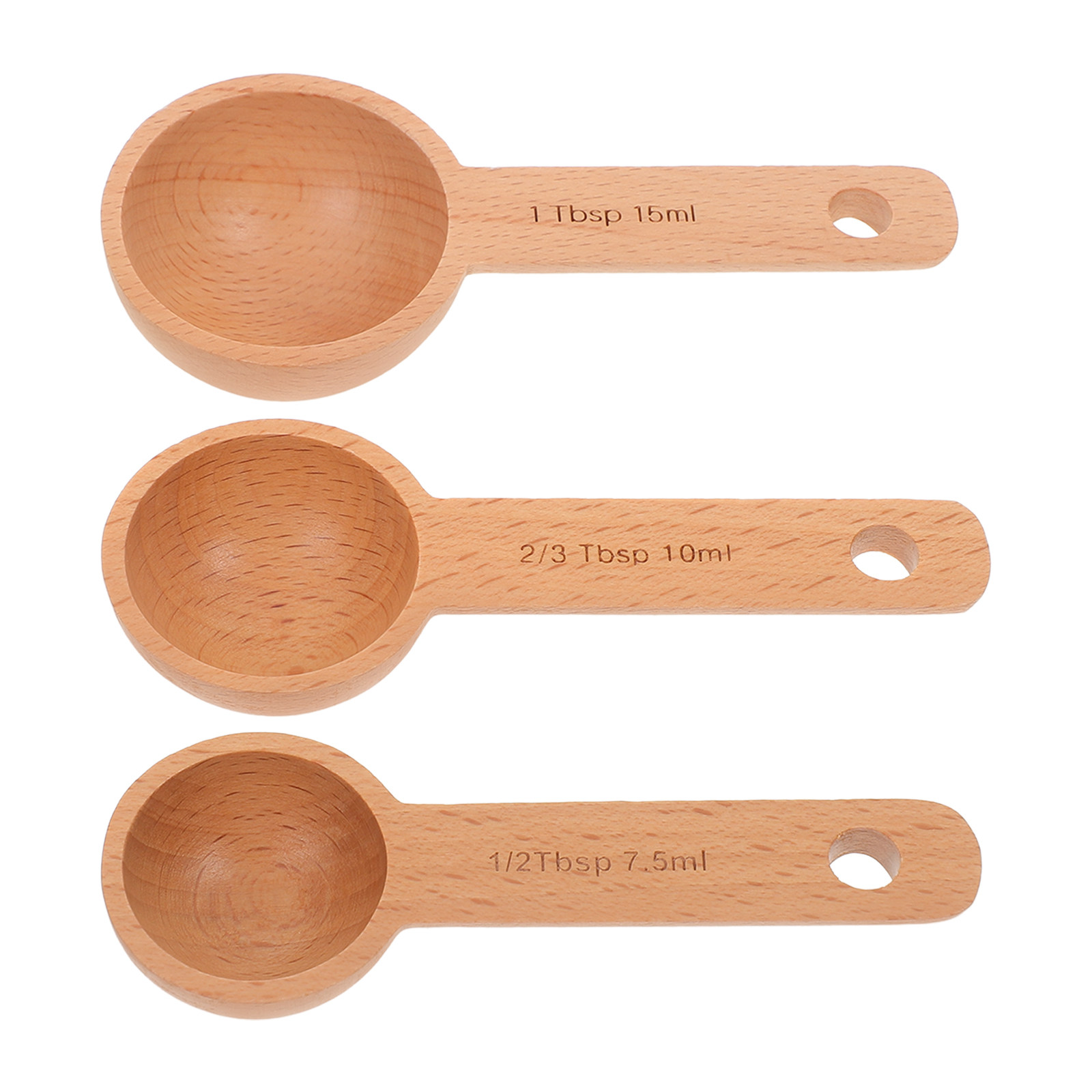 3Pcs Wooden Measuring Spoons S - Coffee Tea Leaf And Bean reseña y precio