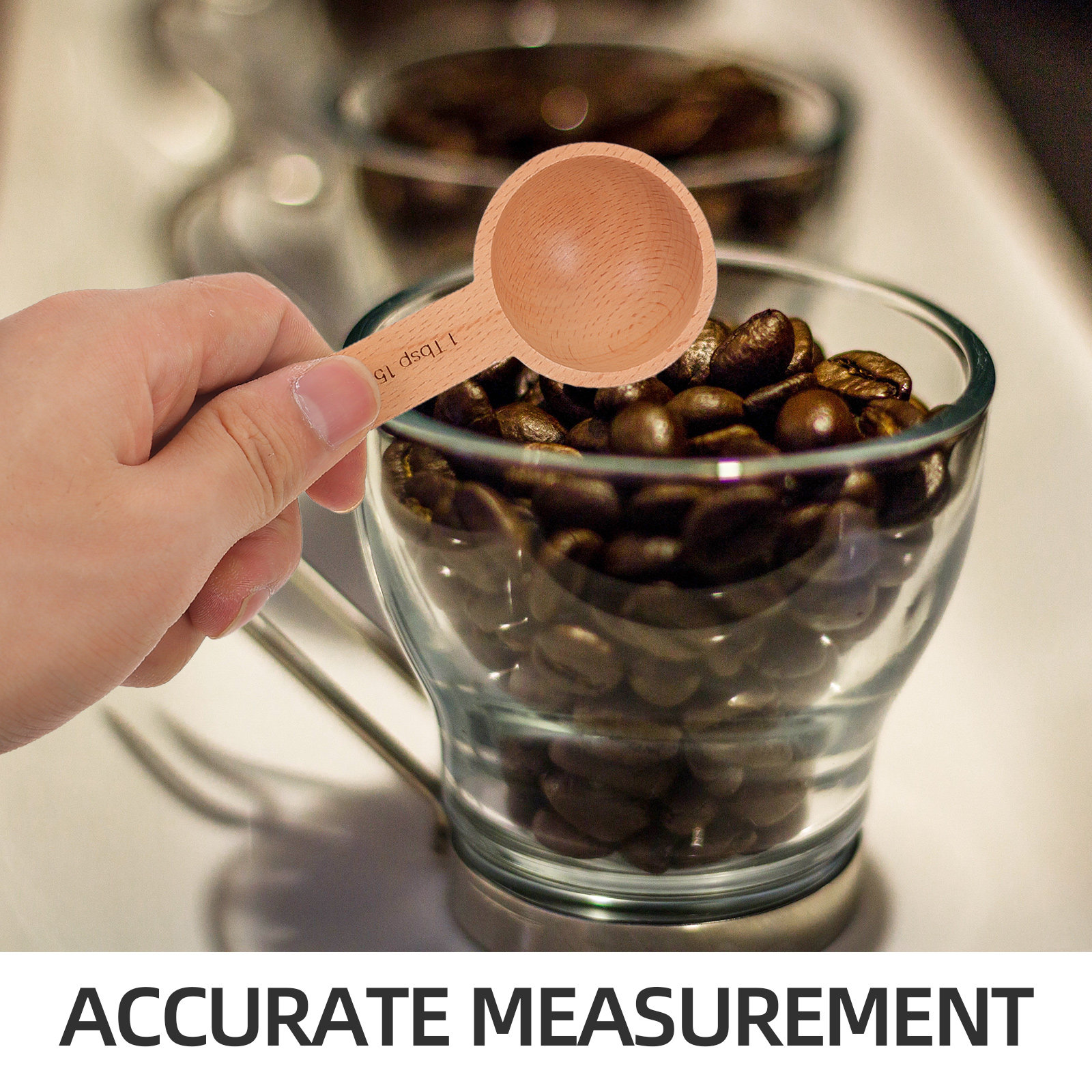 3Pcs Wooden Measuring Spoons S - Coffee Tea Leaf And Bean reseña y precio