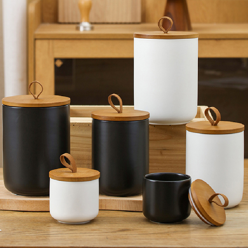 Nordic Ceramic Storage Jar Mat - Coffee Tea Sugar Container Set reseña y precio