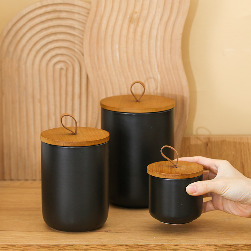 Nordic Ceramic Storage Jar Mat - Coffee Tea Sugar Container Set reseña y precio