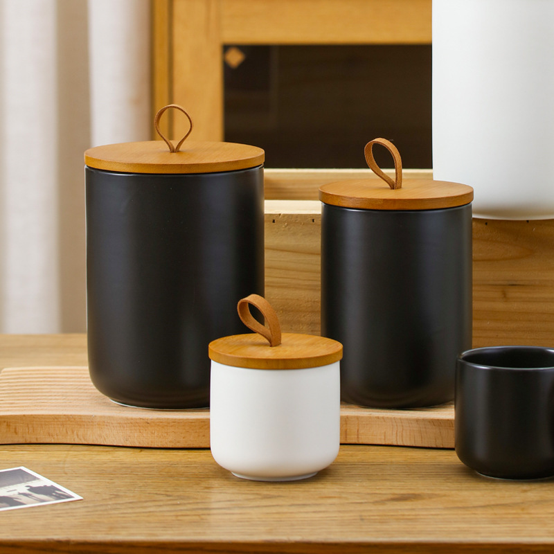 Nordic Ceramic Storage Jar Mat - Coffee Tea Sugar Container Set reseña y precio