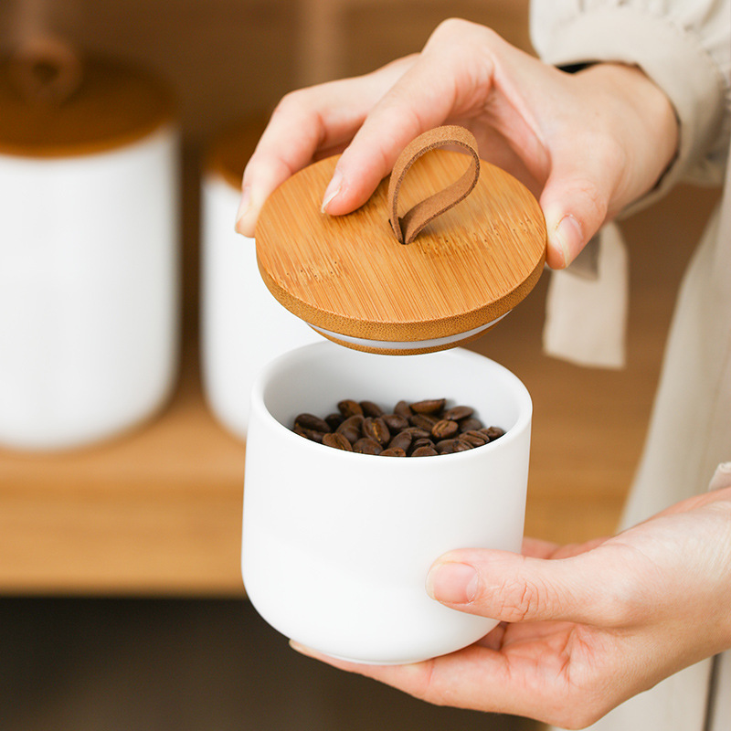 Nordic Ceramic Storage Jar Mat - Coffee Tea Sugar Container Set reseña y precio
