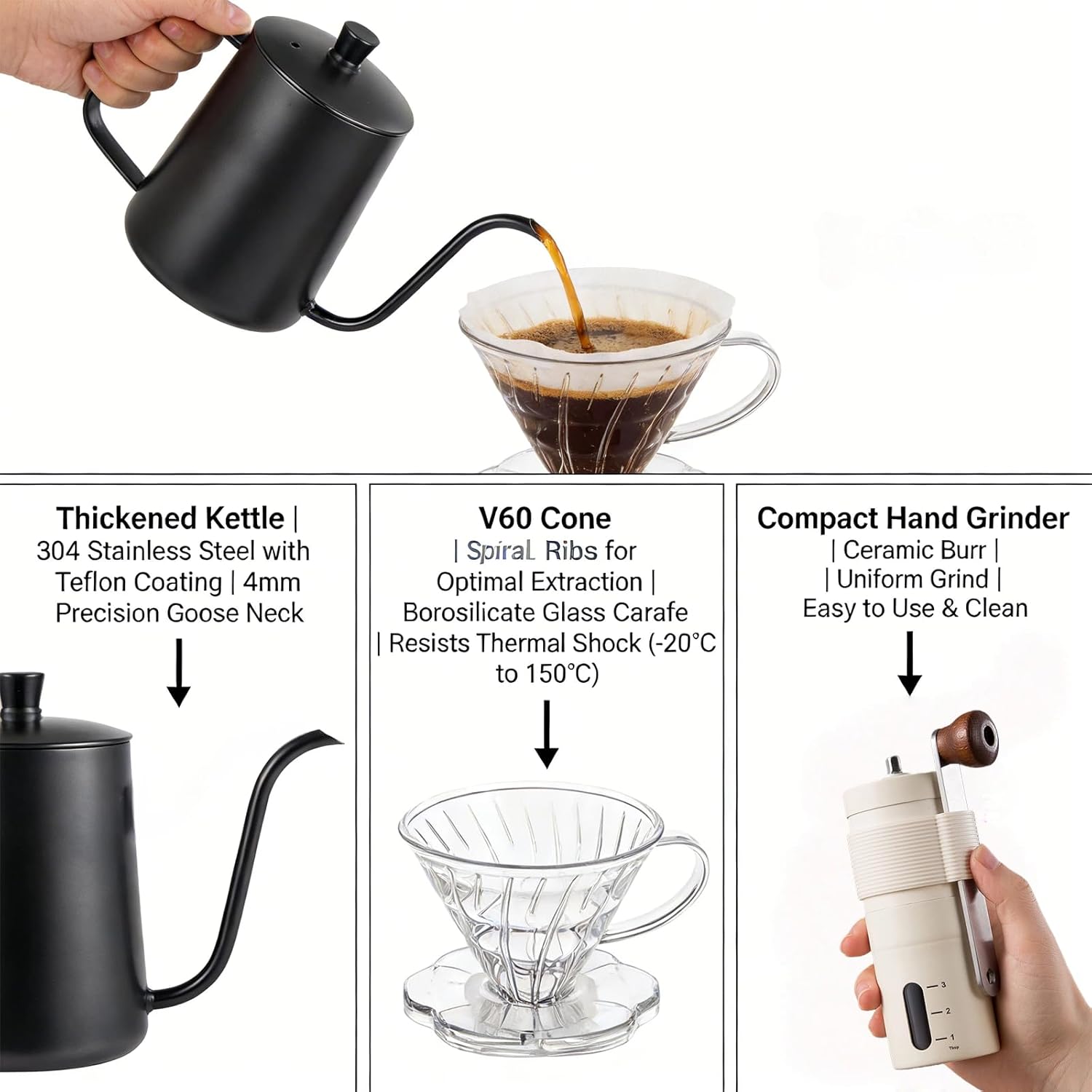 Single Serve Manual Pour Over  - Coffee Dripper V60 reseña y precio