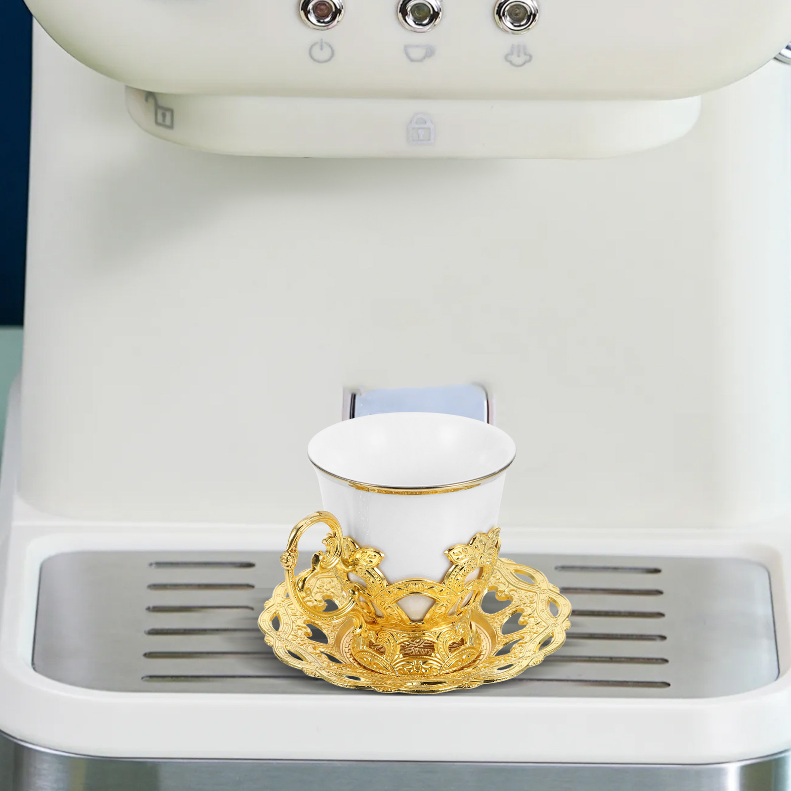 1Set Vintage Turkish Coffee Cu - Espresso Cup Saucer reseña y precio