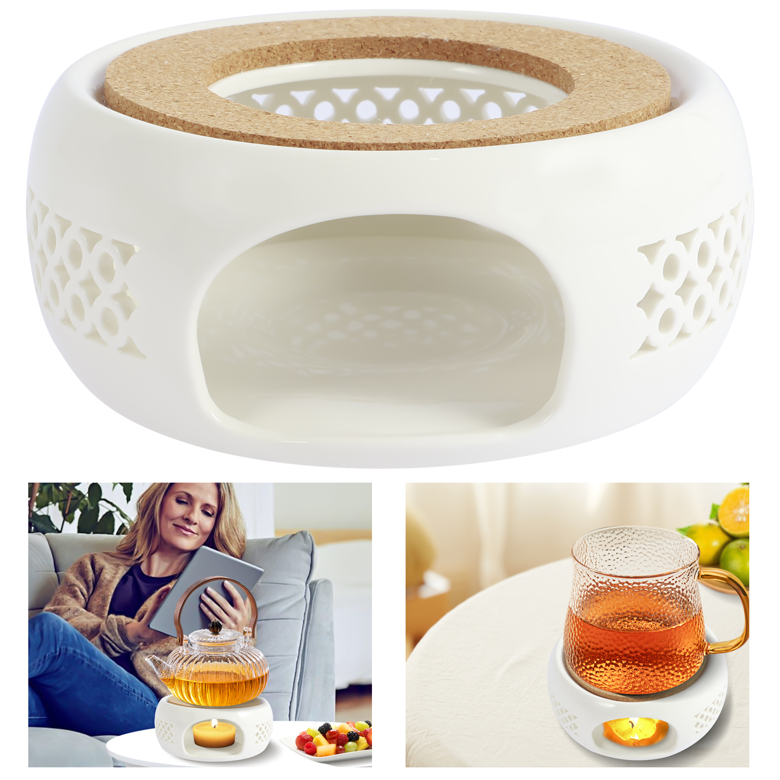 Ceramic Teapot Warmer Holder B - Coffee Tea Water Heater reseña y precio