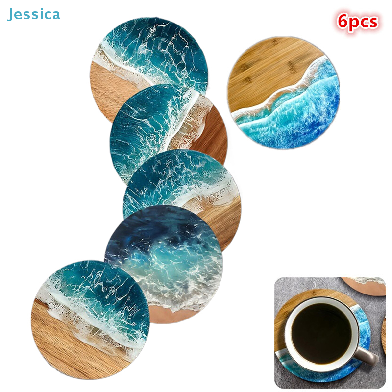 ♥Ocean Wave & Wood Grain Coast - Coffee Tea Games reseña y precio