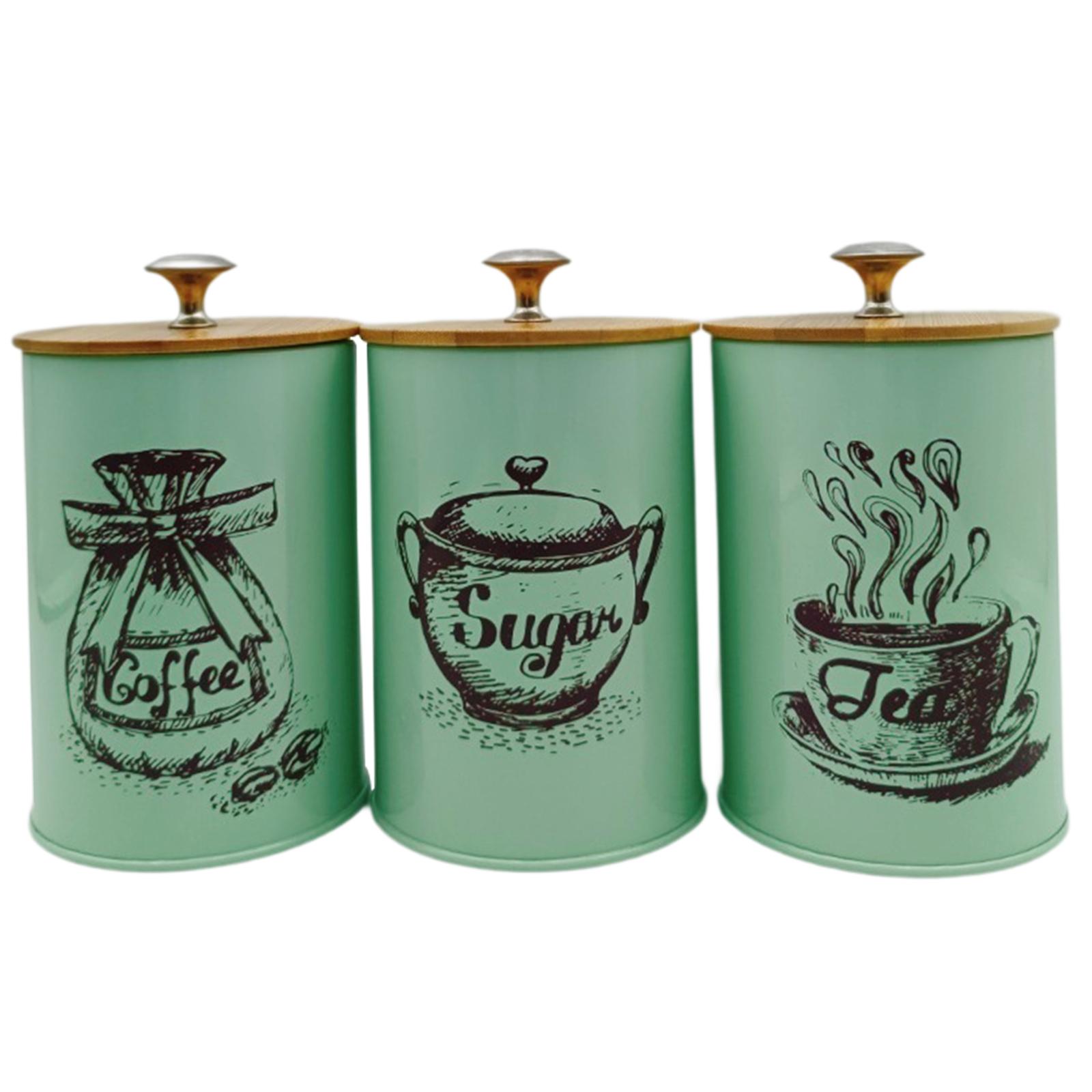 3Pcs Sealed Coffee Canister Se - Coffee Tea Sugar Container Set reseña y precio