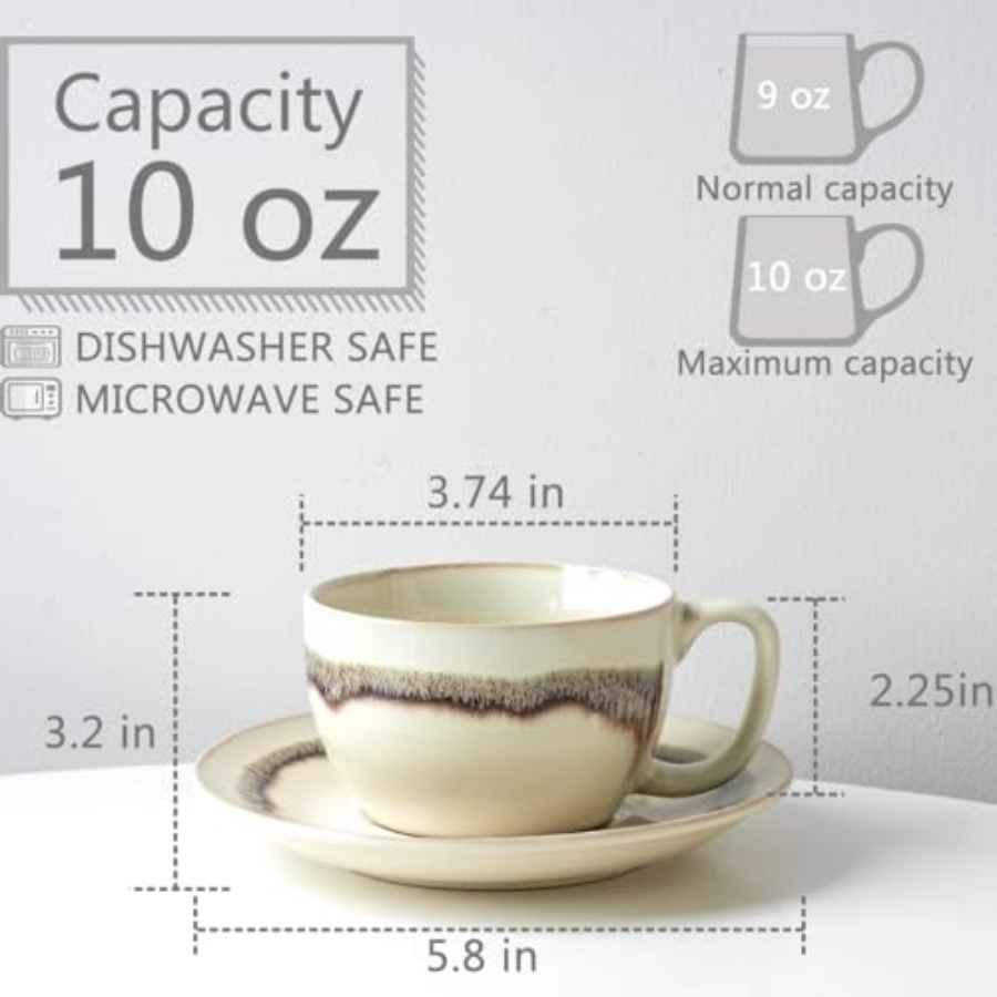 Ceramic Cappuccino Cup and Sau - Espresso Cup Saucer reseña y precio