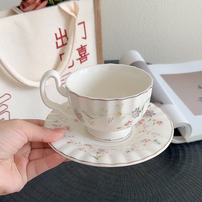 Gold-drawing Floral Print Coff - Coffee Tea Drawing reseña y precio
