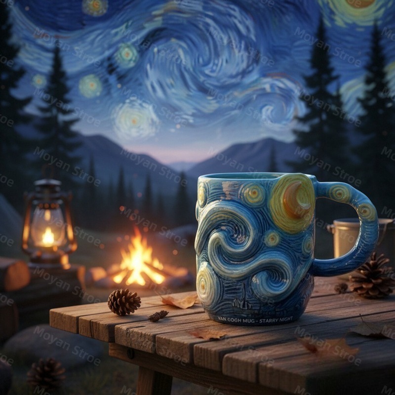 The Starry Night 3D Embossed R - Coffee Tea Van reseña y precio