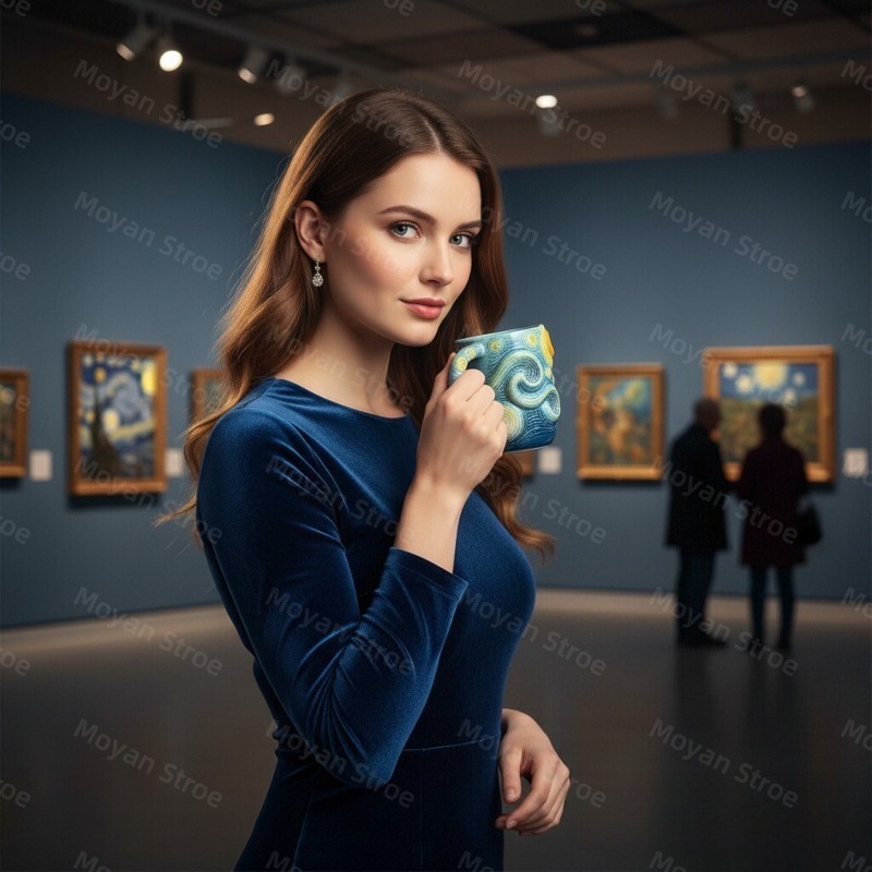 The Starry Night 3D Embossed R - Coffee Tea Van reseña y precio