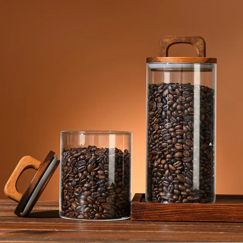 Clear Glass Jar with Bamboo Li - Coffee Tea Sugar Container Set reseña y precio