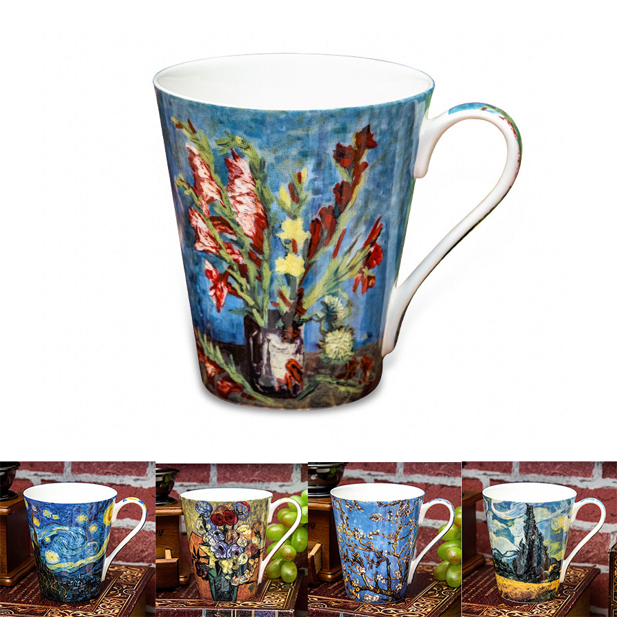 5 Pcs Set Bone China Van Gogh  - Coffee Tea Van reseña y precio