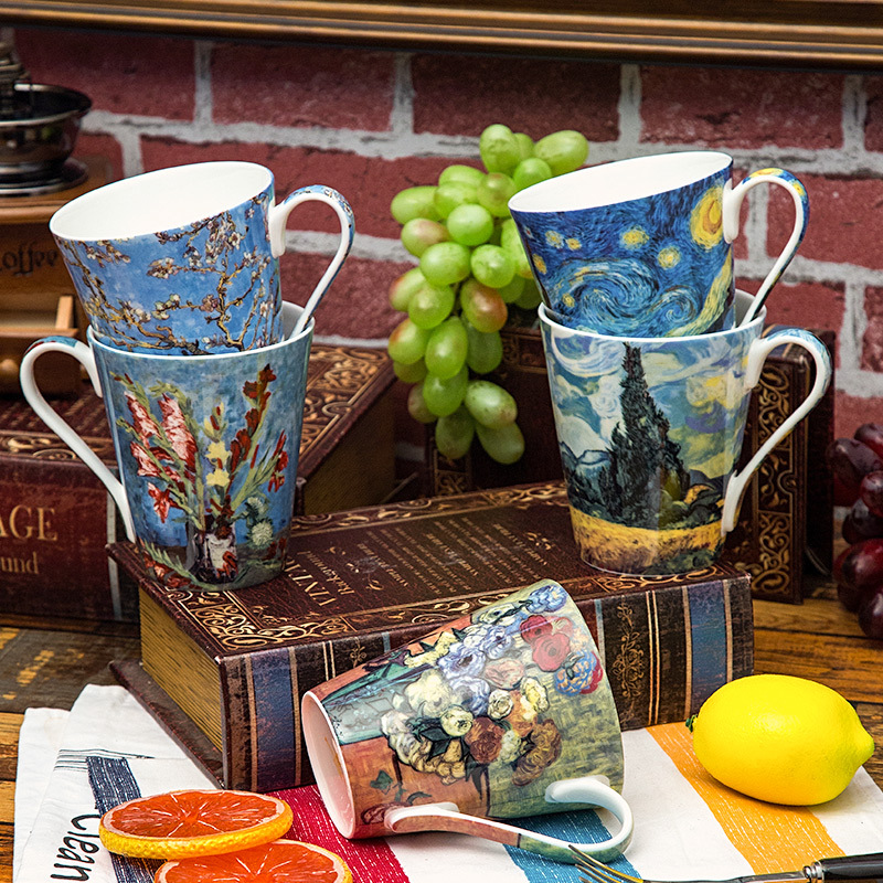 5 Pcs Set Bone China Van Gogh  - Coffee Tea Van reseña y precio