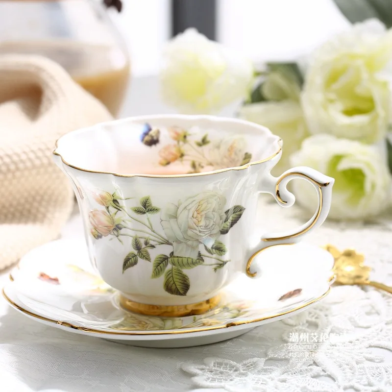 Bone China Coffee Set Camellia - Coffee Tea Sugar Container Set reseña y precio