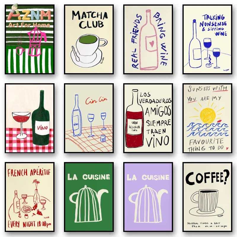Colorful Drawings Abstract Art - Coffee Tea Drawing reseña y precio