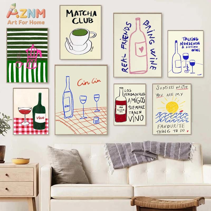 Colorful Drawings Abstract Art - Coffee Tea Drawing reseña y precio