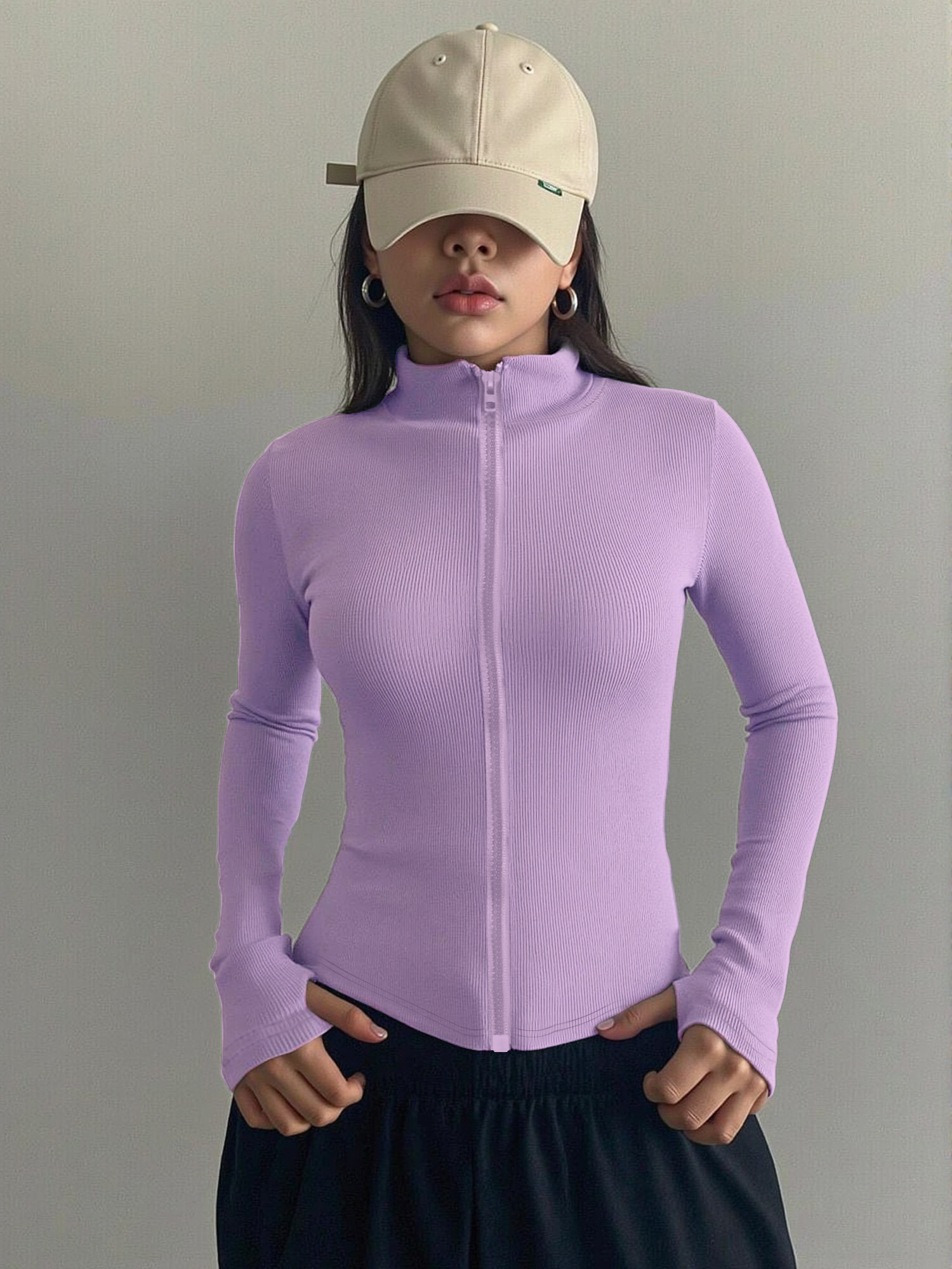 Casual Ribbed High Neck Zip-Up - Coffee & Tea Collective reseña y precio
