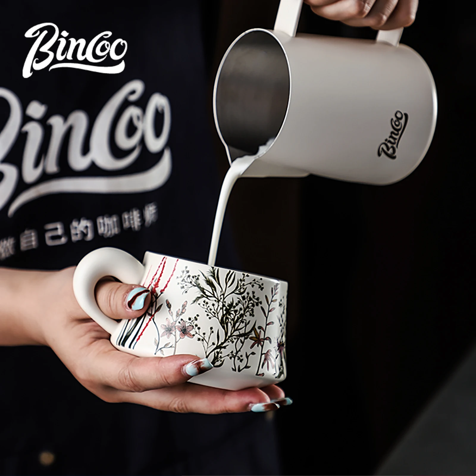 BINCOO 260ml Ceramic Coffee Cu - Espresso Cup Saucer reseña y precio